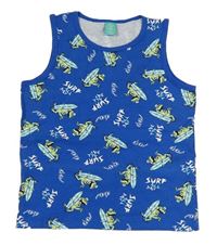 Safírové vzorované tílko s dinosaury Pep&Co