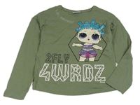 Khaki crop triko s L.O.L.