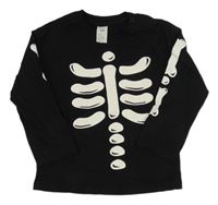 Černé triko s kostmi H&M