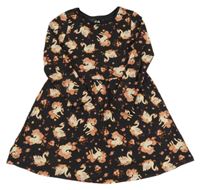 Tmavošedo-růžové bavlněné šaty s jednorožci C&A