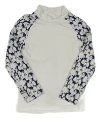 Bílé thermo triko s tučňáky 