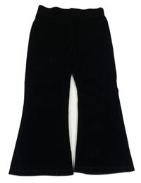 Černé sametové flare kalhoty F&F