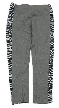 Šedé melírované legíny s bílo-černým pruhem Reserved