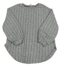 Šedé lehké žebrované úpletové triko shein