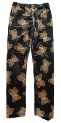 Tmavošedé sametové legíny s medvědy Pep&Co