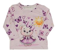 Světlerůžové triko s medvídky 