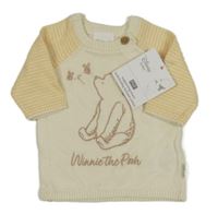 Nové - smetanový lehký svetr s pruhovanými rukávy a Púem F&F