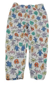 Šedo-barevné pyžamové kalhoty s příšerkami Primark