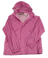 Růžová puntíkatá šusťáková nepromokavá bunda s kapucí Trespass