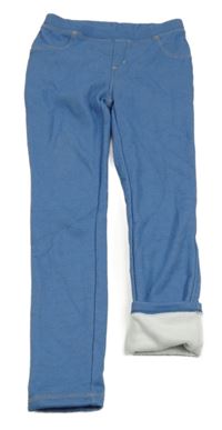 Modré zateplené tregíny riflového vzhledu Lupilu