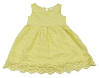 Žluté krajkové šaty s mašlíčkou H&M