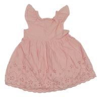 Světlerůžové šaty s madeirou Topomini