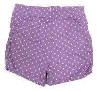 Fialové puntíkaté kraťasy 