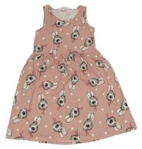 Starorůžové šaty s králíky H&M