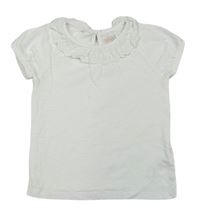 Bílé tričko s límečkem z madeiry F&F