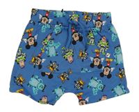 Modré teplákové baggy kraťasy s Disney postavami Pep&Co