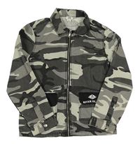 Šedá army plátěná košilová bunda River Island