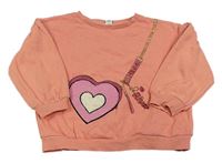 Korálová mikina se srdcem River Island