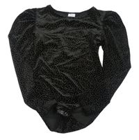 Černé puntíkaté sametové body Zara