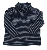 Tmavomodro-stříbrný pruhovaný rolák Primark