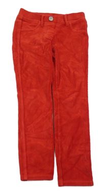 Červené sametové žebrované kalhoty Benetton