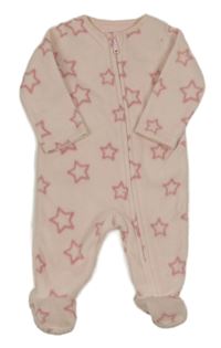 Světlerůžový fleecový overal s hvězdami F&F