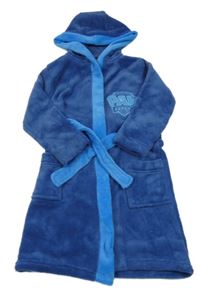 Tmavomodrý plyšový župan s kapucí - Tlapková Patrola