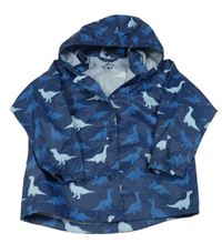 Tmavomodrá šusťáková jarní bunda s diny a kapucí Tchibo