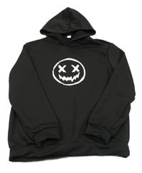 Černá mikina se smajlíkem a kapucí Shein