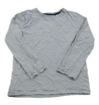 Bílo-tmavomodré pruhované triko Topolino