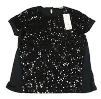 Nové - Černé tričko s flitry F&F