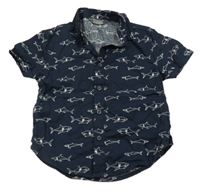 Tmavomodrá košile se žraloky Primark