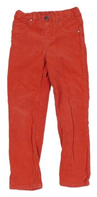 Jahodové elastické manšestráky Tchibo