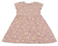 Světlerůžové květované šaty 