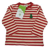 Nové - Červeno-smetanové pruhované triko se stromem Alana 