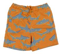Oranžové teplákové kraťasy se žraloky M&S