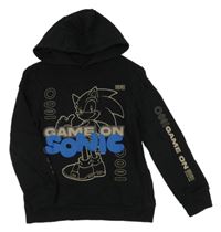 Černá mikina se Sonicem a kapucí George
