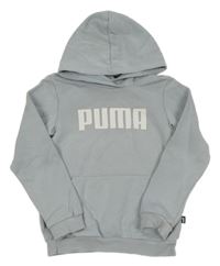Světlemodrá mikina s logem a kapucí Puma