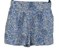 Dámské béžovo-modré vzorované volné kraťasy H&M