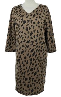 Dámské pískovo-hnědé vzorované teplákové šaty First Avenue