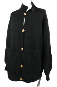 Nové - Dámský černý propínací oversized svetr MissGuided 