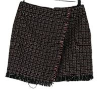 Dámská černo-červená vzorovaná pletená sukně Primark 