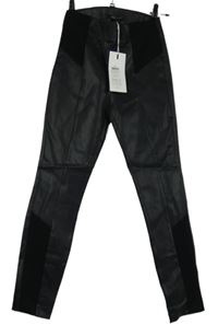 Nové - Dámské černé koženkové tregíny Only 