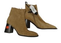 Nové - Dámské béžové semišové kotníkové boty na podpatku Primark vel. 40