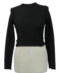 Dámské černé třpytivé crop triko 