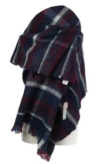 Nové - Pánská tmavomodro-vínová kostkovaná šála Dickins&Jones 