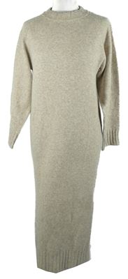 Dámské béžové svetrové midi šaty Primark 