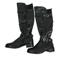 Dámské černé koženkové vysoké kozačky vel. 40
