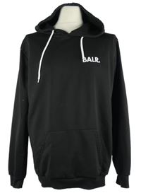 Pánská černá mikina s nápisem a kapucí 