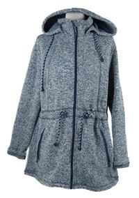 Dámský tmavomodrý pletený kabát s kapucí Laura Torelli 
